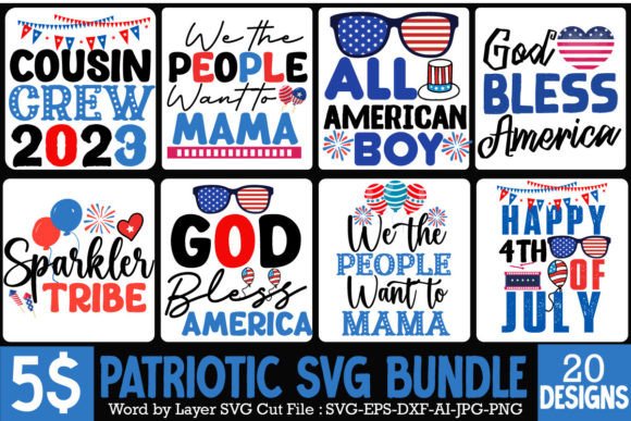 4th of July SVG Bundle for T-Shirt Graphics