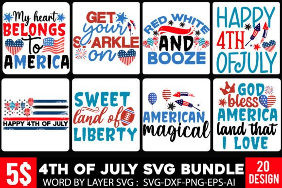 4th of July SVG Bundle: Graphics for T-Shirt Designs