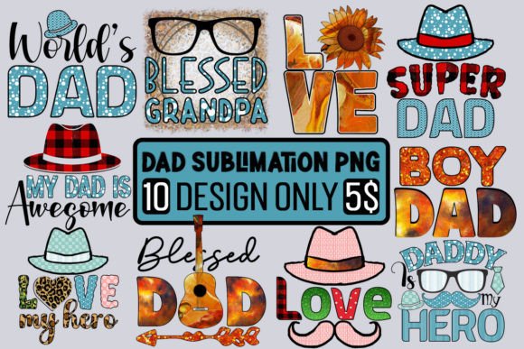 Dad Sublimation PNG Bundle: Graphics for T-Shirt Designs