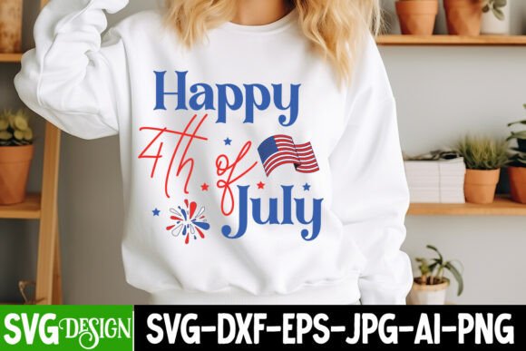 Happy 4th of July SVG Design for Graphics and T-Shirt Designs