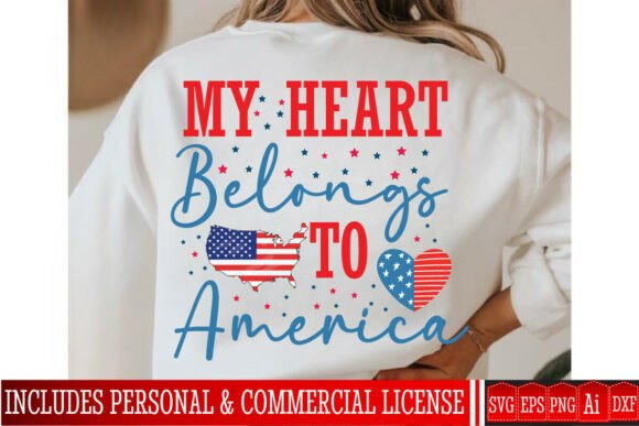 My Heart Belongs to America SVG: Graphics for T-Shirt Designs