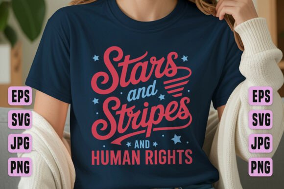 Stars Stripes Human Rights Art: Graphics for T-Shirt Designs